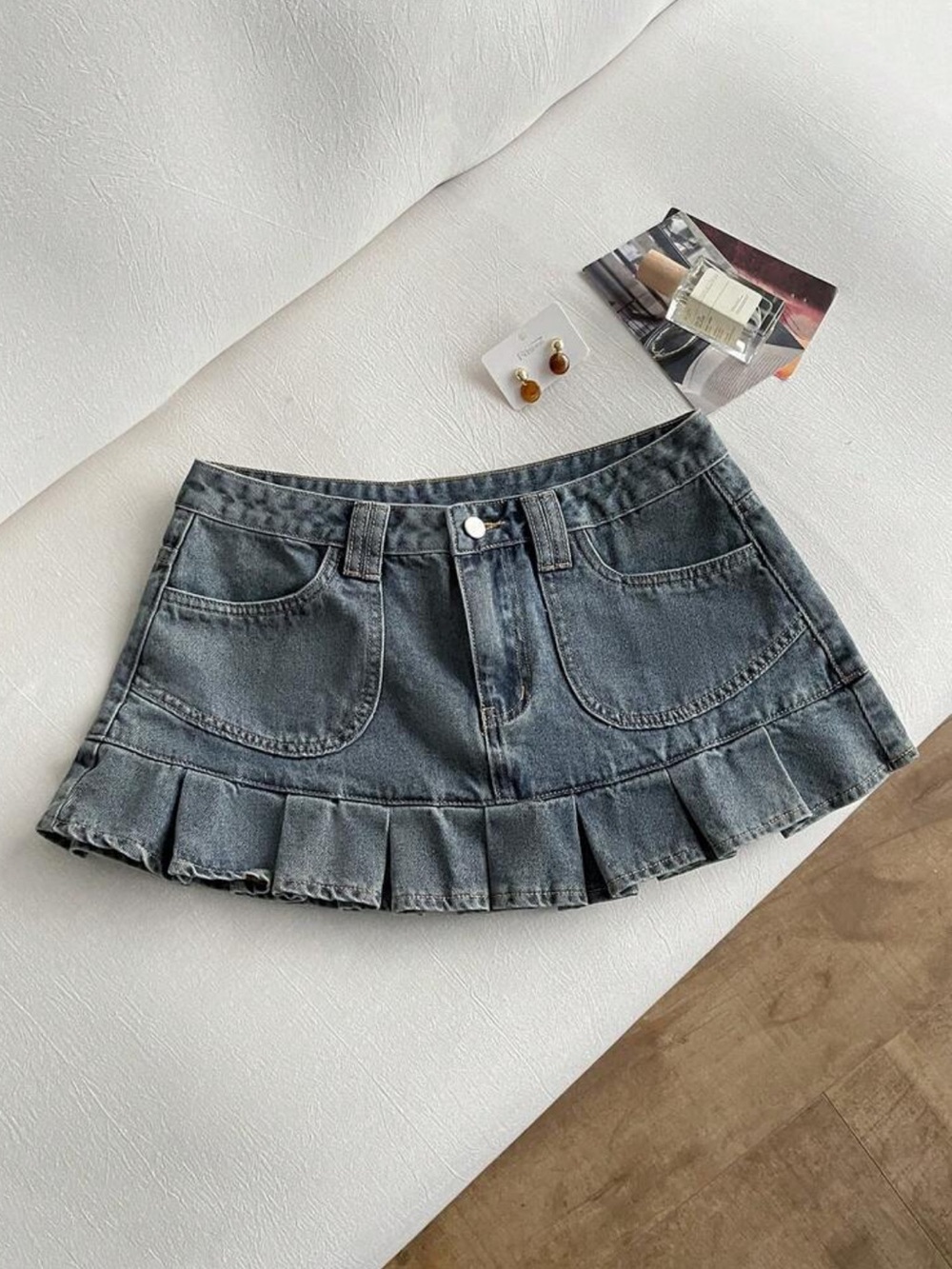 🌺5/$25🌺Y2K Denim Ruffle Hem Mini Skirt